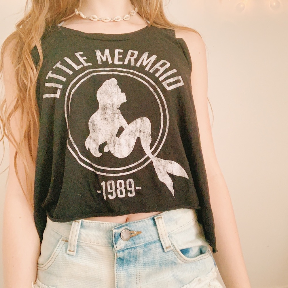 Littler mermaid crop tank